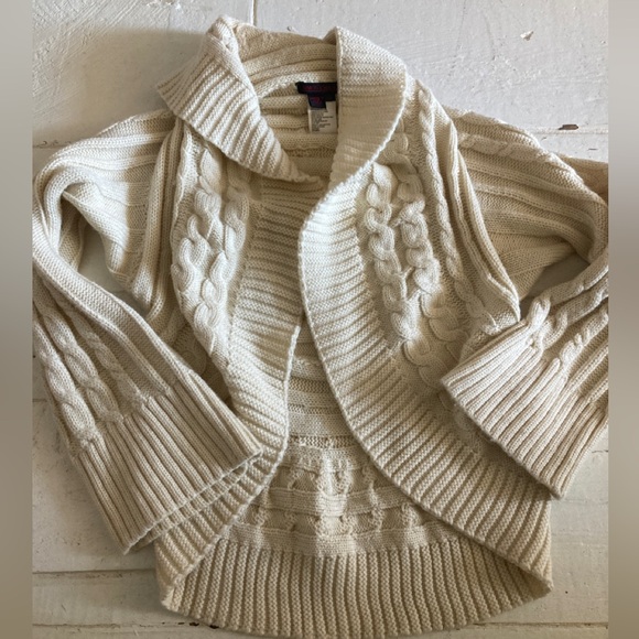 Simon Chang wool Irish knit open cardigan sweater size small - Picture 1 of 3